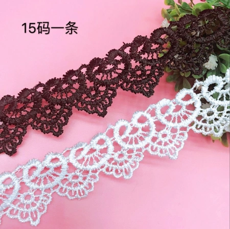 Black and white water-soluble barcode lace for trouser hem pockets Black and white water-soluble barcode lace for trouser hem pockets